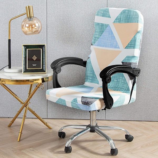 Kontorsstolsöverdrag (M) Universell stretch mikrofiber tvättbar stolsöverdrag kontor stretch fåtöljöverdrag bekväm chefsstol