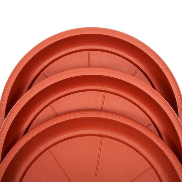 8kpl-Pyöreä kukkaruukkulautanen terrakotta väri Ø19 cm - Muovifl