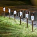 8x Aurinkokennovalaisin - LED Hopea