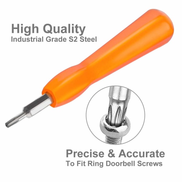 Skrutrekker for Ring Doorbell, Macbook, Torx T6 og T15 Spisser, Oransje