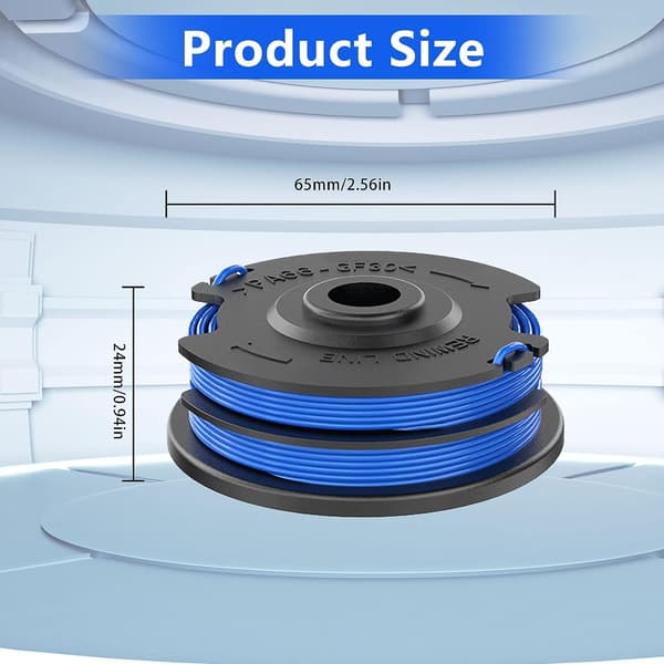 Snørespole til trimmer, 1,65 mm diameter, dobbelt line 8,3 m lang