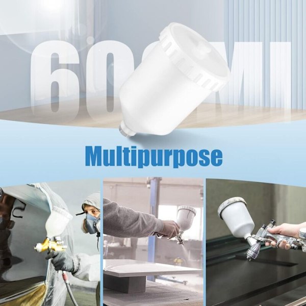 Mug 600 ml för färg, 600ml Färg färgspruta Luftverktyg sprutverktyg av plast plastburk kontakt