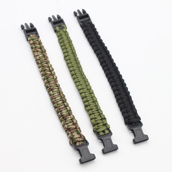 Oliivinvihreä paracord-rannekoru