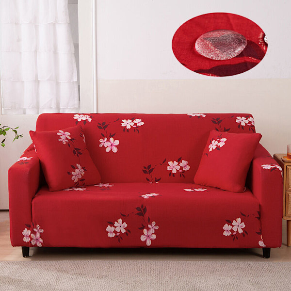 Sofföverdrag 2-sits 140-180cm Rött överdrag soffa med moderna armstöd överdrag universellt elastiskt sofföverdrag skyddande överdrag