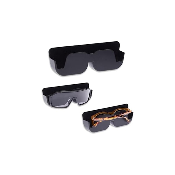 En bilburen bilhållare - Klistermärkesförvaring för solglasögon med filtkuddar för bilglasögon (svart 16,2 x 5,7 x 3,1 cm)