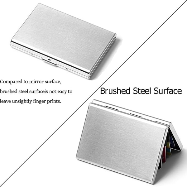 Metal visitkort etui (sølv), kreditkort beskyttelse pung, bloker identitetstyveri, rustfrit stål aluminium metal beslag skal