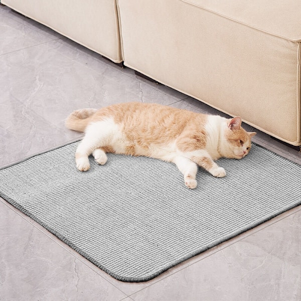2 stycken klösmatta för katt 25 x 50cm väggklösmatta för katt i sisal med tejp klös för att skydda mattor och soffor (grå)