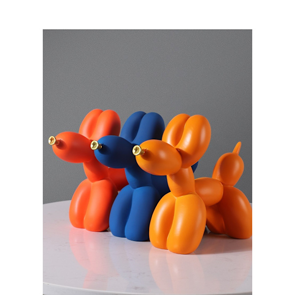 Kreativ harpiks ballonhund ornament (Lysegrøn-Gylden)