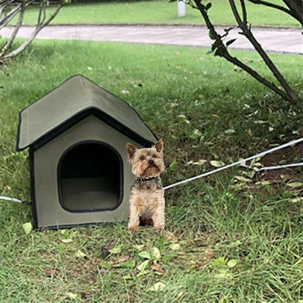 Nisch för utomhus hundkoja för vattentät kattkoja utomhus katt vinter för hopfällbara ekologiska husdjur för katt/kanin/liten hund (Grön)
