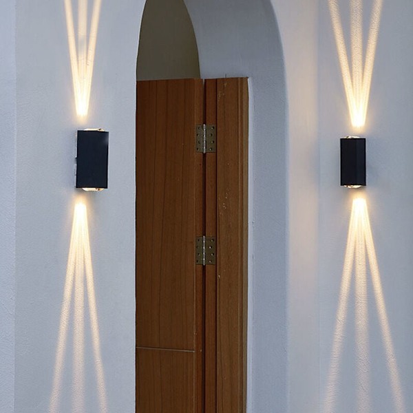 Sæt med 1 Soveværelse Væglampe, Sort LED Væglampe 7W Varm Moderne Gips Væglampe til Soveværelse Hjem Gang Stue sæt med 1