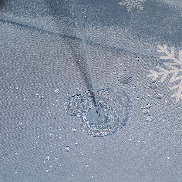 180 x 200 cm Duschdraperi med 12 snabbtorkande krokar (snöflinga), maskintvättbar polyester, badrumsgardiner