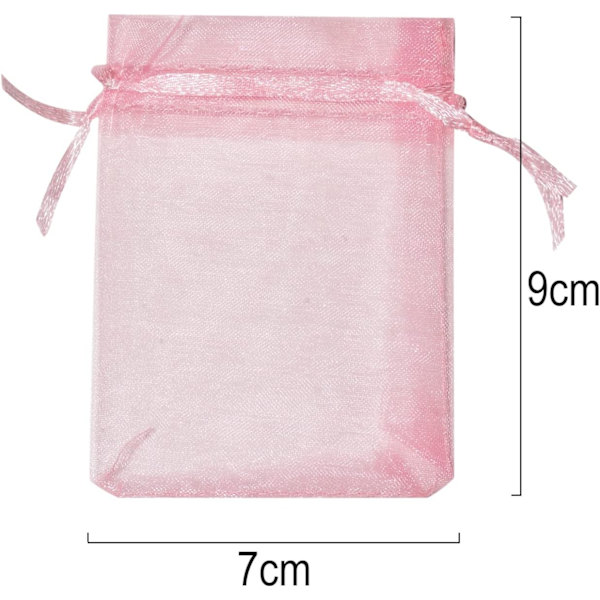 100 stk Organza Sachets, 7x9cm, Organza Gavepose, Smykkepose, Bryllupsposer, Lavendelposer, Bryllupsgave