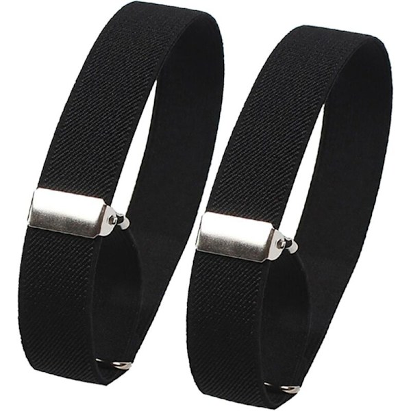 Pieces Skjorteermholdere, Sklisikre Stretch Skjorteermbånd, Justerbare Elastiske Armbånd for Skjorter (Svart, 1 Par)