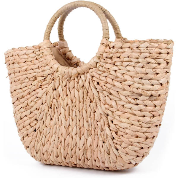 Sommer Rattanveske Kvinners Halm Håndveske Strand Seagrass Rattan Tote Bag Clutch