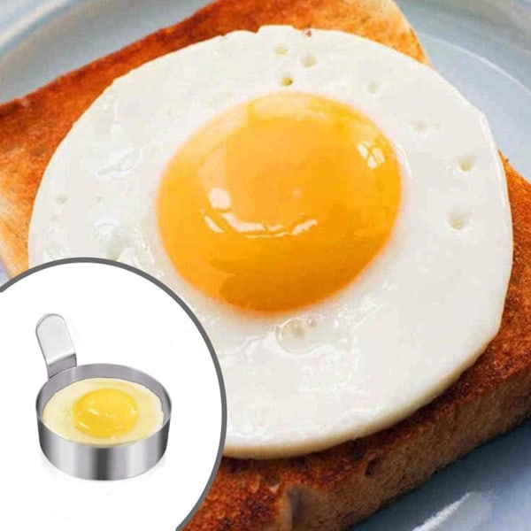 Æggebakkeringe, 4 rustfrie stål omeletforme, bageforme til æg / pandekager / omeletter osv., non-stick belægning, fødevaregodkendt rustfrit stål