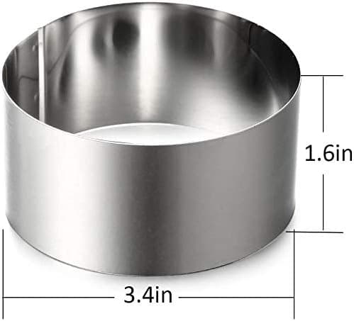 Rostfri kakform med pusher, 8 cm i diameter, set om 6 runda