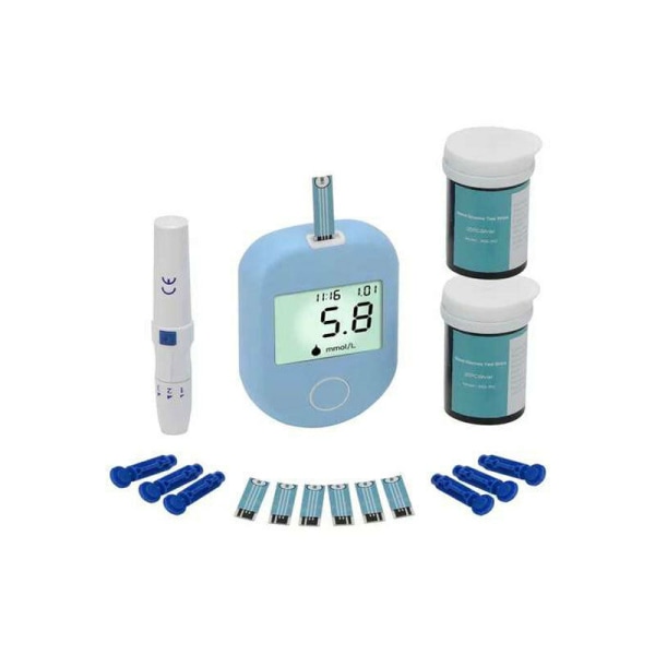 Blodsockertestsats, Diabetes blodsockermätare Glukometertestare med 50 testremsor(A)