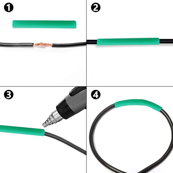 Vandtæt krympeflex, 2:1 krympeflex, elektrisk isolerings krympeflex kabelrørssæt til elektrisk kabel (5 farver), 328 stk.