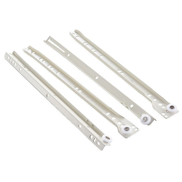 400mm högkvalitativa rullskenslådor/skens vita metallbottenfäste 2 set