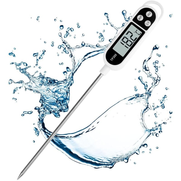 Kökstermometer, digital termometer med lång sond, matlagningstermometer för snabbläsning, kötttermometer för mat, kött, olja, mjölk, vin, BBQ och