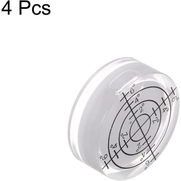 sourcing map 4 stk. Runde boblevandsglas 32x7mm Mini cirkulære Bullseye vaterpas Grader mærket til nivellering Kamera Stativ Teleskop Værksted Pladespiller