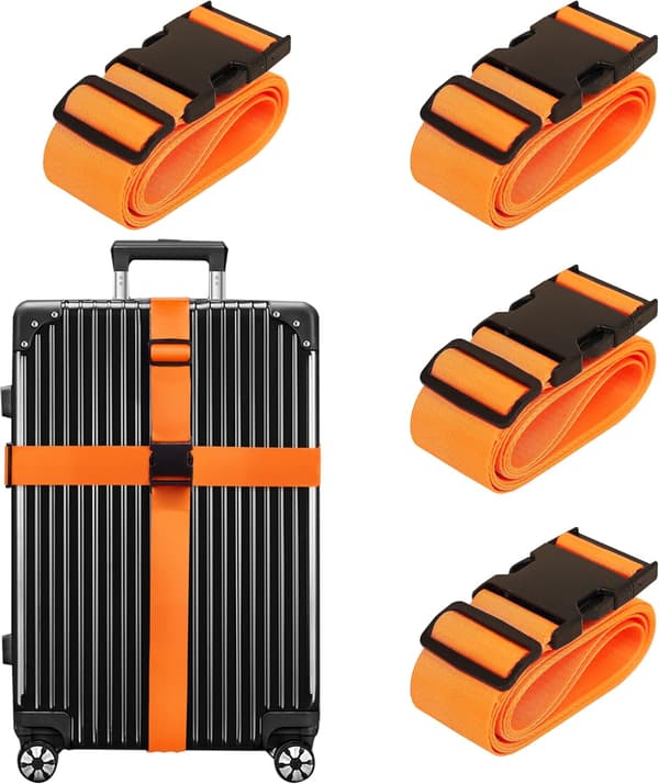 Bagageremmar TSA-godkända Resebälten 4-pack (Orange)