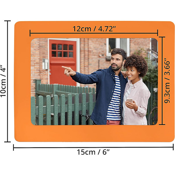 Magnetisk fotoram för kylskåp (15-pack) - Kylskåpsmagnet 10x15 cm - Magnetisk fotoram för metallytor - 5 olika färger