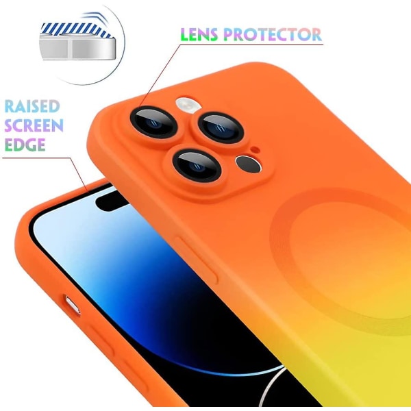Gradient Color Magnetic Magsafe Case Kompatibel med Iphone 14 Pr