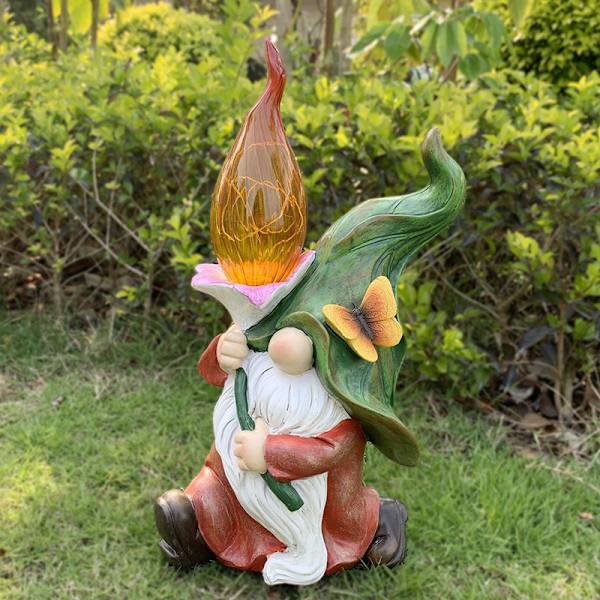 Udendørs havegnomstatue, harpiks gnomstatue dekoration