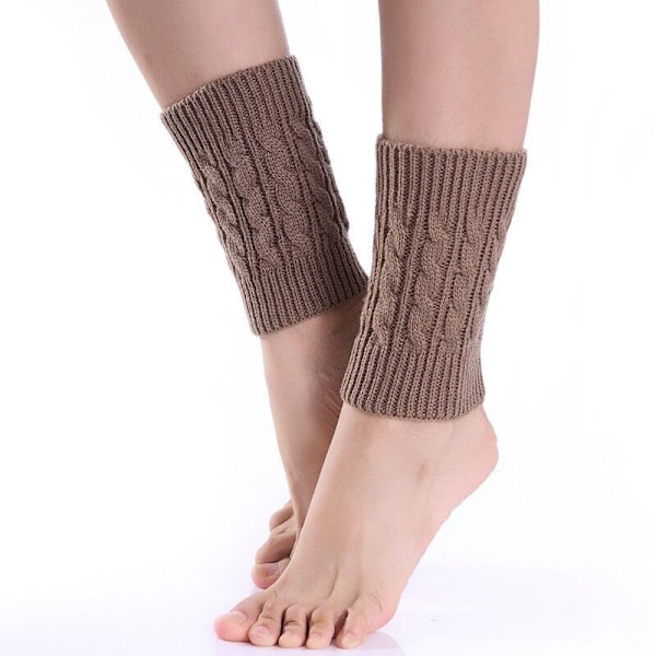 Gares Leggings 2 par Leggings Gares Gares Kvinne Kvinne Kvinne Støvler Strikk Strikk Støveltrekk korte sokker Støvelmansjetter Singles Boot, Svart og Khaki, 2012 c