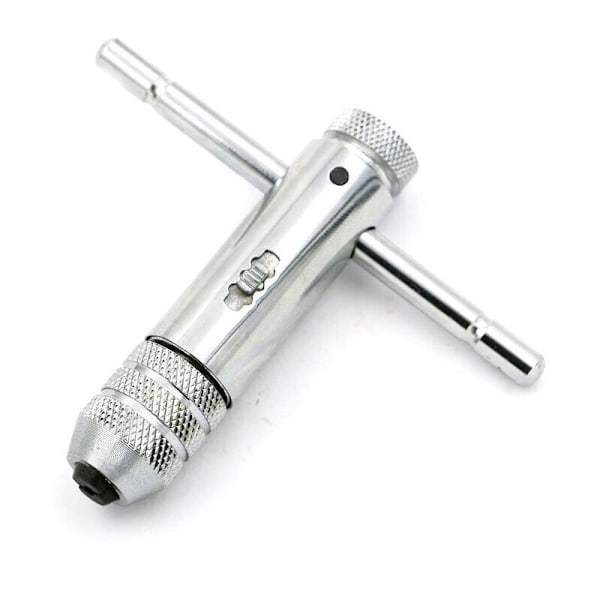 Justerbar tappegjenge Ratchet Tappnøkkel T-Håndtak M5-M12 Kapasitet Tappeskjærer Ratchet Nøkkel Tapping 120mm Kropp