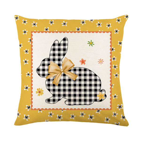Set om 4 kuddfodral, kuddfodral 45x45cm kuddfodral dekorativa soffkuddfodral för sovrum, soffa, stol, säng, trädgård (kaninägg)