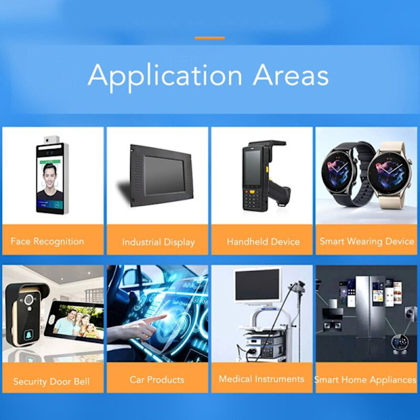 7-tommer HD 1024 x 600 touch screen opløsning 50 RGB pins erstatningsfarve til bærbar enhed smart wear