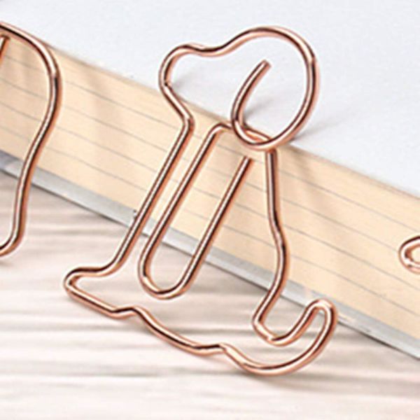 20 stk. Metal Hundeklips (Rose Gold + Guld) Kreative dyrepapirer Dekorative papirclips Velegnet til skolekontor skolehjem