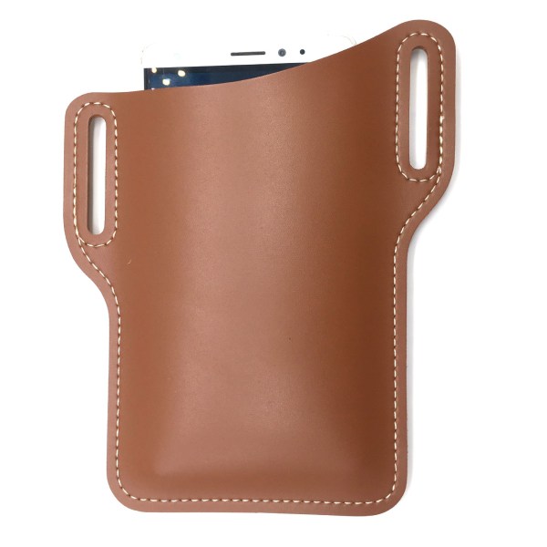 1 Stk Brun Smartphone Bæltepose Læder Mobiltelefonhylster Mu