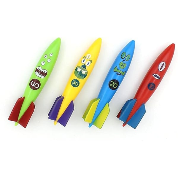Dykbassäng Hajleksaker - Simning Undervattenskastning Dykning Torpeder, 4-pack