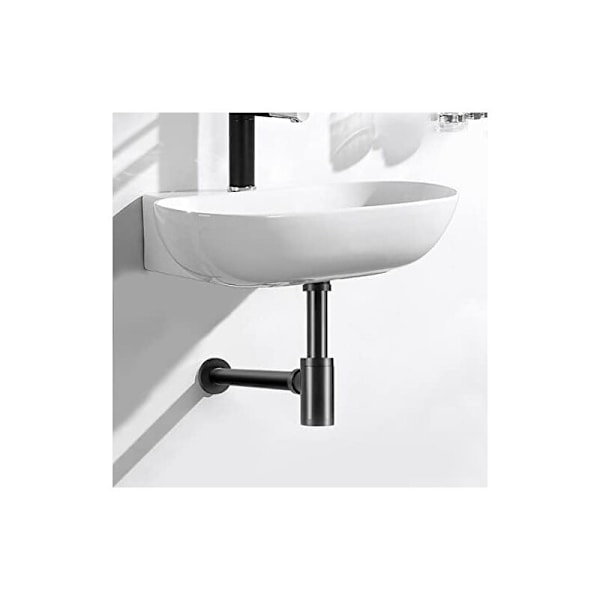 Mässing Vattenlås, Universal Design Sifon 1 1/4 x 32mm, Justerbar Anti-lukt, Matt Svart