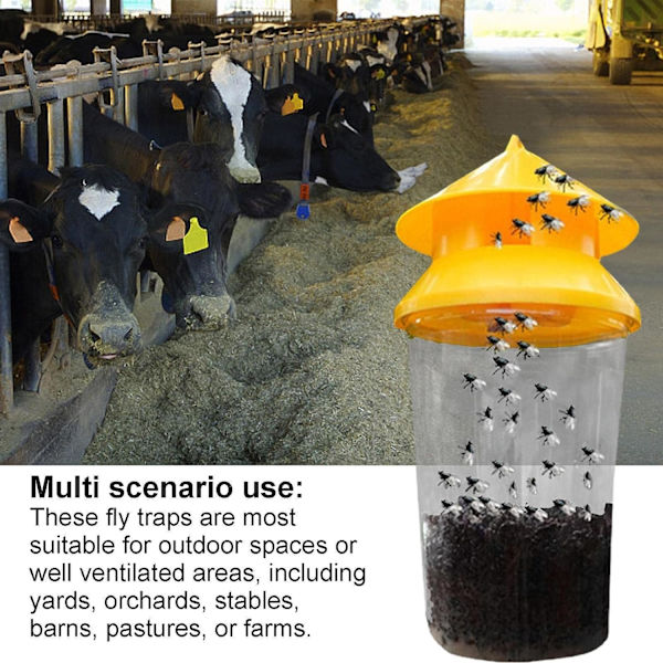 Fluefelle for utendørs, 2-pakning, effektiv fluefelle for oppheng, gjenbrukbare fluefeller, ranchfluefelle