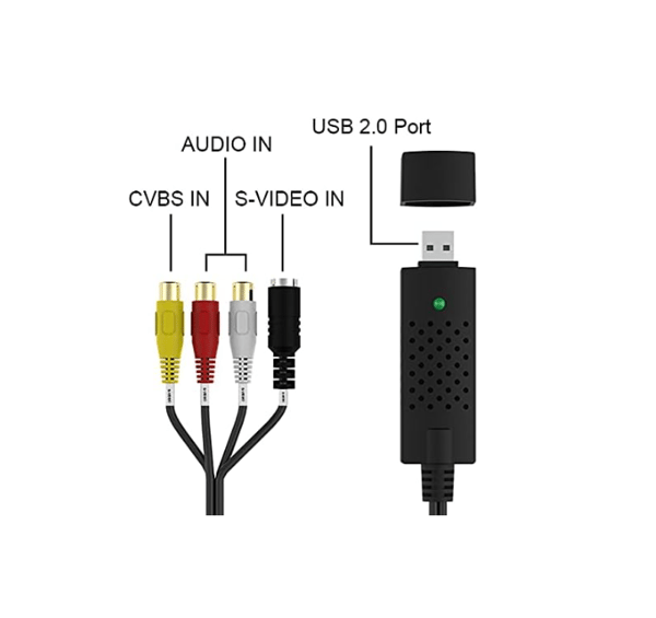 1USB 2.0-ljud-/videokonverteraren digitaliserar och redigerar video från