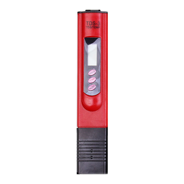 Vedenlaadun tunnistin digitaalinen LCD-vesimineraalianalysaattori testikynä kannettava puhtaus suodatin TDS-mittari testeri 0-9990 PPM lämpötila (punainen)
