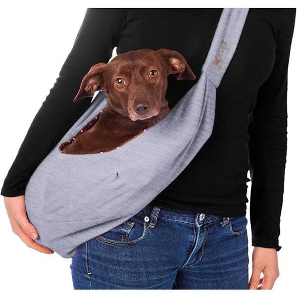 Skjerfholder for hund og katt - Reversibel bæresele for kjæledyr - Fleksibel lommedesign og totebag - Passer for valper, små hunder og katter