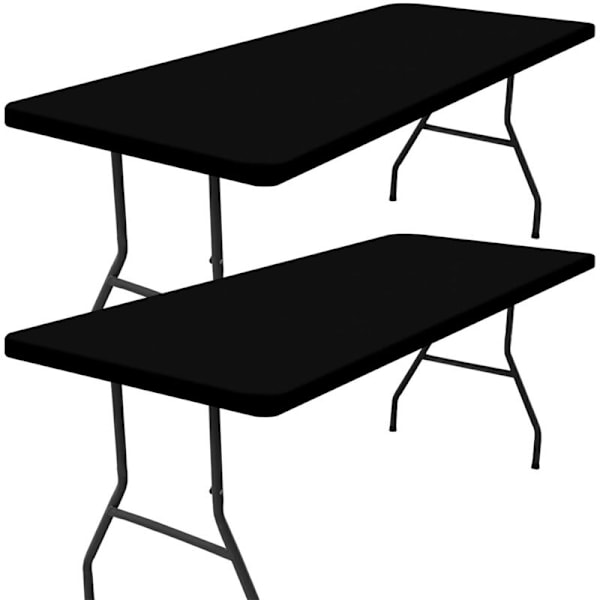 Set med 2 rektangulära picknickdukar, för 6-fotsbord (svart, 30\"x72\")