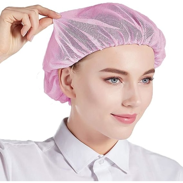5 st (rosa [ cap]) Toque Mesh Cap Beanies Hatt Unisex disponibelt näthårnät för arbete Kök Factory Ateli