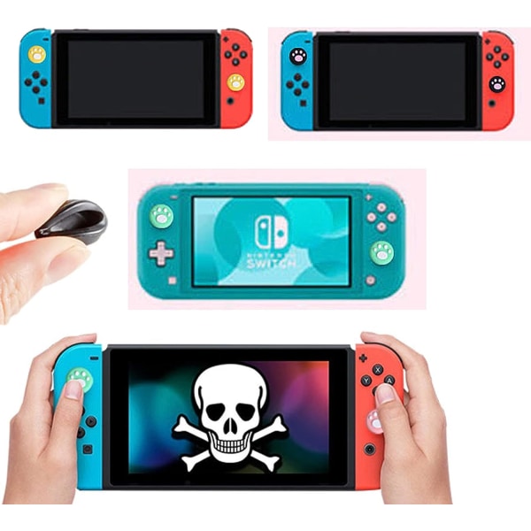 16 Switch Thumb Handle Covers (Multi color), Game Handle Covers Silicone Analog Rocker Covers Kawaii Game Handle Covers Replacement Thumb Handle Cov