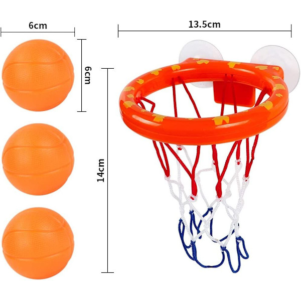 Badlegetøj, sugekop basketballkurv, baby toddler badelegetøj, sjove badelegetøj, badekar legetøj basketballkurv med 3 bolde, Montessori pædagogisk legetøj fo