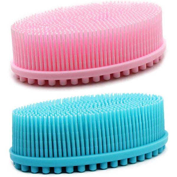 Silicone Body Scrubber Exfoliating Shower Bath Body Brush 2 Pack