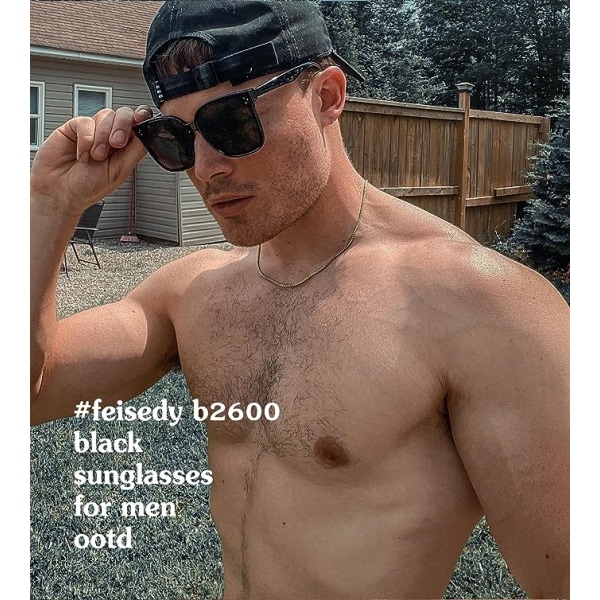 (Sort) Oversized firkantede retro polariserede solbriller til kvinder og mænd i enkel stil