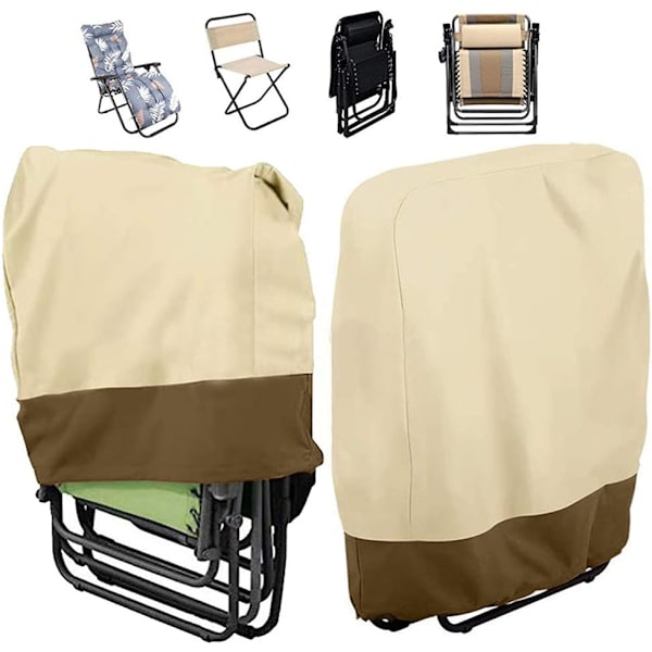 Musta taittuva tuolinpäällinen, vedenpitävä taittuva aurinkotuolinpäällinen, 210D Oxford aurinkotuolinpäällinen ulkokäyttöön, anti-UV, Tranille