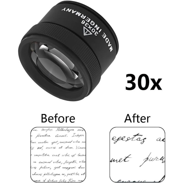 30x korujen suurennuslasi, suurennusosat ammattimainen valuutta optinen linssi kannettava seos mini mini mikroskooppi tasku tasku toimisto postimerkit te