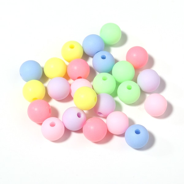 100 stk Candy Color Matt Akryl Frosted Runde Perler, Assorted Be